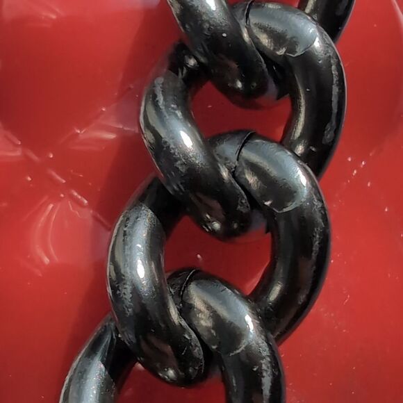 Toyboy Jelly Cherry  Red Quilted Small Chain Shoulder Bag - Picture 10 of 15